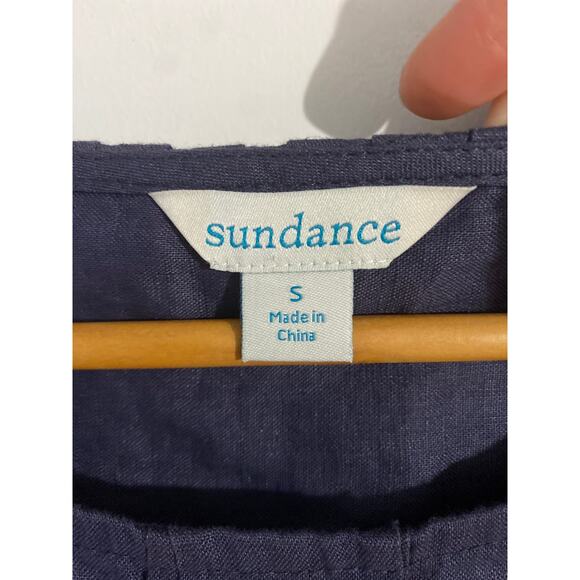 Sundance Viv day dress women's S blue 100% linen oversized lagenlook minimalist - Picture 3 of 5